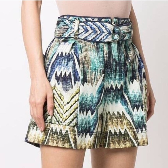 CHUFY Nino Belted Chevron Paperbag Shorts - Picture 3 of 10